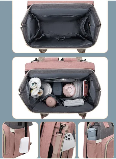 Backpack Diaper Bag Stylish Practical Mommy Bag Backpack with Sunshade Net Arch Spacious Organized Diaper Bag for Baby Essentials Mother Baby (W31 x D20 x H41)cm - Somo