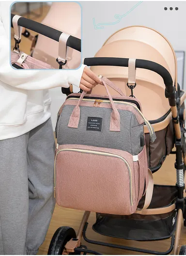 Backpack Diaper Bag Stylish Practical Mommy Bag Backpack with Sunshade Net Arch Spacious Organized Diaper Bag for Baby Essentials Mother Baby (W31 x D20 x H41)cm - Somo