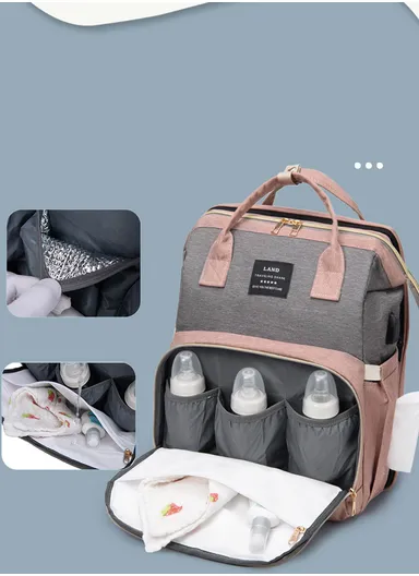 Backpack Diaper Bag Stylish Practical Mommy Bag Backpack with Sunshade Net Arch Spacious Organized Diaper Bag for Baby Essentials Mother Baby (W31 x D20 x H41)cm - Somo