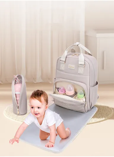 Fashionable &amp; Functional Diaper Backpack With Spacious Compartments &amp; Waterproof Protection (W29 x D16 x H39)cm - Pink
