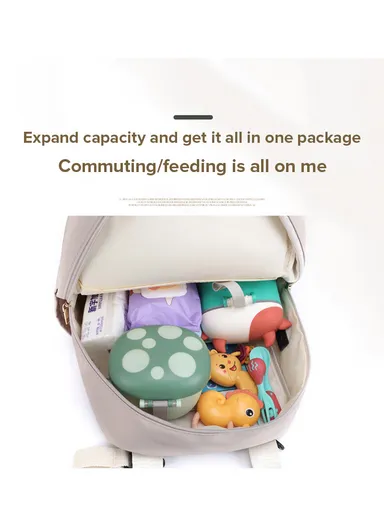 Fashionable &amp; Functional Diaper Backpack With Spacious Compartments &amp; Waterproof Protection (W29 x D16 x H39)cm - Pink