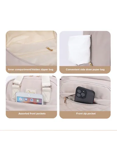 Fashionable &amp; Functional Diaper Backpack With Spacious Compartments &amp; Waterproof Protection (W29 x D16 x H39)cm - Pink