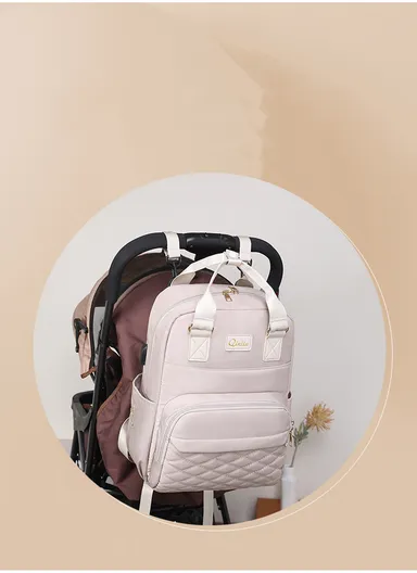 Fashionable &amp; Functional Diaper Backpack With Spacious Compartments &amp; Waterproof Protection (W29 x D16 x H39)cm - Pink
