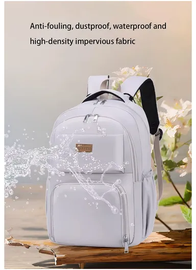 Diaper Bag Multi-Function Waterproof Travel Backpack Nappy Bags Large Capacity Stylish and Durable for Baby Care (W30 x D18x H43)cm - Gray