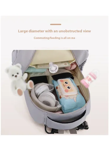Diaper Bag Multi-Function Waterproof Travel Backpack Nappy Bags Large Capacity Stylish and Durable for Baby Care (W30 x D18x H43)cm - Gray
