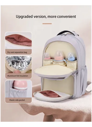 Diaper Bag Multi-Function Waterproof Travel Backpack Nappy Bags Large Capacity Stylish and Durable for Baby Care (W30 x D18x H43)cm - Navy