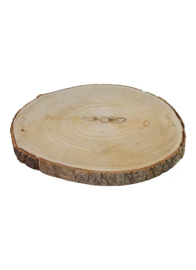 Natural Pine Round Wood Slice with Wood Bark Discs Wedding Craft (D40 x H4)cm