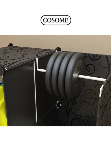 8 Cubes 2 Columns 4 Rows Waterproof DIY Plastic Storage Cabinet (W75 x D37 x H148)cm - Black