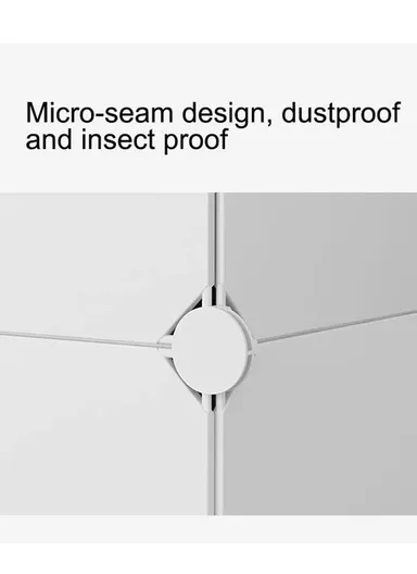 Heavy-Duty Durable DIY Portable Closet Wardrobe Bedroom Storage Organizer with 2 Open Cubes (W110 x D37 x H148)cm - Black