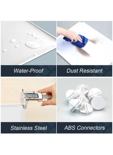 6 Cubes 2 Columns 3 Rows Waterproof DIY Plastic Storage Cabinet (W75 x D37 x H110)cm - Black &amp; White