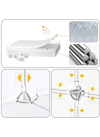 6 Cubes 2 Columns 3 Rows Waterproof DIY Plastic Storage Cabinet (W75 x D37 x H110)cm - Black &amp; White