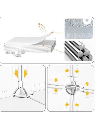 6 Cubes 2 Columns 3 Rows Waterproof DIY Plastic Storage Cabinet (W75 x D37 x H110)cm - Pink