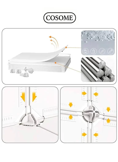 6 Cubes 2 Columns 3 Rows Waterproof DIY Plastic Storage Cabinet (W75 x D37 x H110)cm - Blue