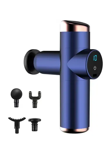 10 Gear 24W Mini Portable Deep Fascial Massage Gun for Pain Relief Office Home Neck Body Massager - Blue