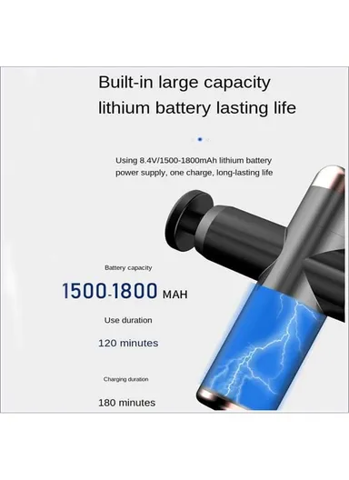 10 Gear 24W Mini Portable Deep Fascial Massage Gun for Pain Relief Office Home Neck Body Massager - Blue