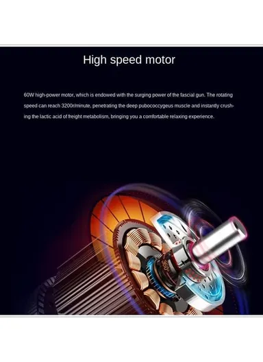 10 Gear 24W Mini Portable Deep Fascial Massage Gun for Pain Relief Office Home Neck Body Massager - Blue