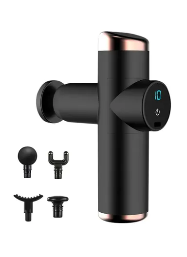 10 Gear 24W Mini Portable Deep Fascial Massage Gun for Pain Relief Office Home Neck Body Massager - Black