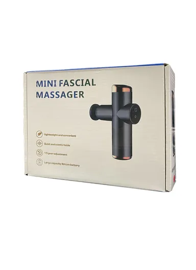 10 Gear 24W Mini Portable Deep Fascial Massage Gun for Pain Relief Office Home Neck Body Massager - Black