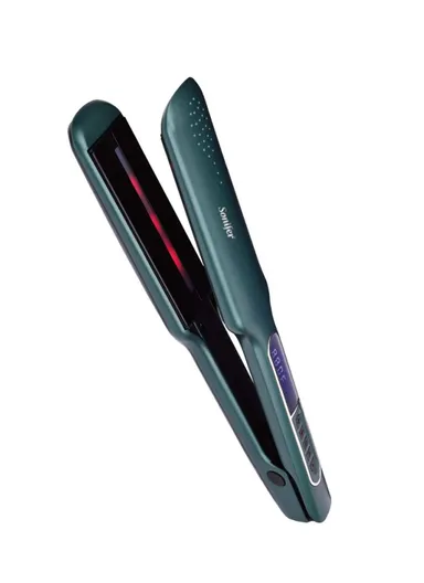 70W 2-in-1 Hair Straightener &amp; Curler with Ceramic Coating Plate, Temperature Control, Infrared Heat Technology &amp; Automatic Power-off Function SF-9617
