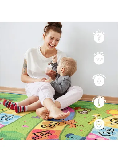 BEST QUALITY XPE Interactive Playmat Double Side Waterproof, Anti-Slip For Kids J20181 (L200 x W180 x T1)cm - Style3