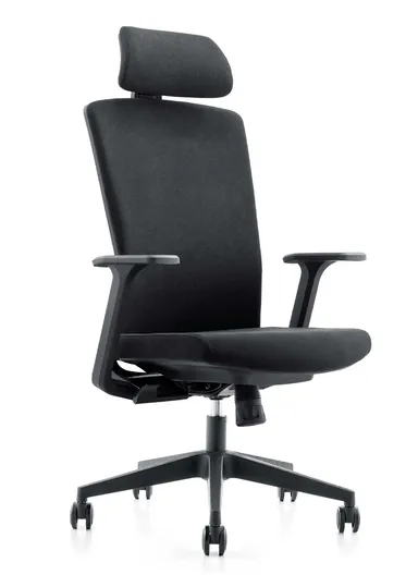 Ergonomic Office Chair, Desk Chair with Position-Locking Mechanism, High-Density Foam Seat, Adjustable Height &amp; Headrest Adjustment 6220A-2 (W66 x D70 x H126-116)cm - Black
