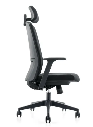 Ergonomic Office Chair, Desk Chair with Position-Locking Mechanism, High-Density Foam Seat, Adjustable Height &amp; Headrest Adjustment 6220A-2 (W66 x D70 x H126-116)cm - Black