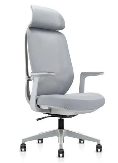 Ergonomic Office Chair, Desk Chair with Auto-Gravity Mechanism, Adjustable Height &amp; Headrest Adjustment 6231A-HS (W66 x D66 x H117-127)cm - Grey