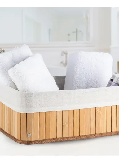 Fancy Folding Basket 36x26x14 cm Beige