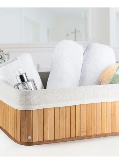 Fancy Folding Basket 40x30x16 cm Beige