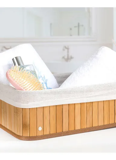 Fancy Folding Basket 32x22x12 cm Beige