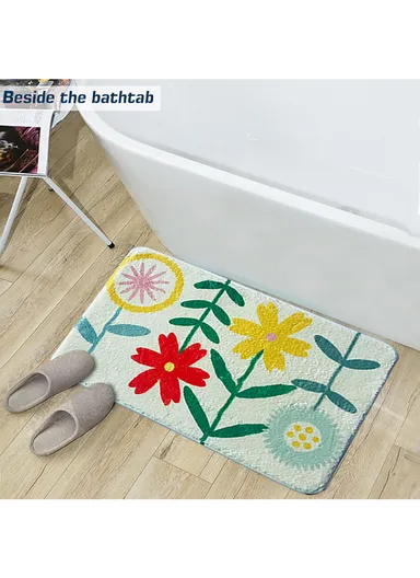 50x80cm Strong Water Absorbent Non-Slip Polyester Microfiber Bath Door Mat - Style2