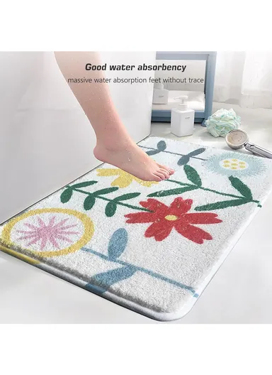 50x80cm Strong Water Absorbent Non-Slip Polyester Microfiber Bath Door Mat - Style2