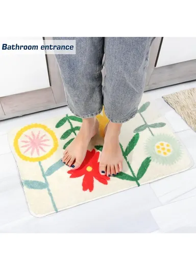 50x80cm Strong Water Absorbent Non-Slip Polyester Microfiber Bath Door Mat - Style2