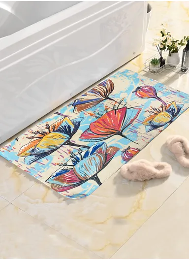 50x80cm Strong Water Absorbent Non-Slip Polyester Microfiber Bath Door Mat - Style4