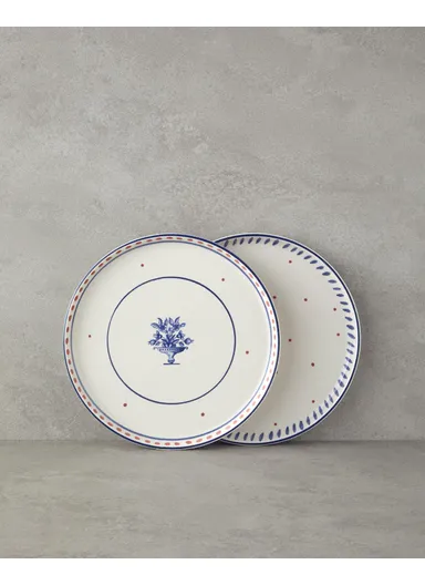 Whisper Ceramic Breakfast Set 8 Pieces for 2 People Blue