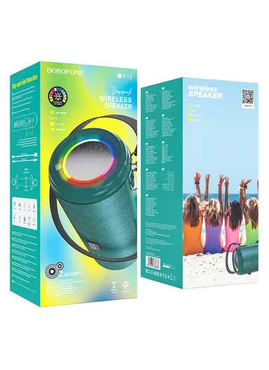 5W 1200mAh Young Sports Wireless Speaker BT V5.0 For Music &amp; Calls BR13 (L22.1 x W9.9 x H10.1)cm - Petrol