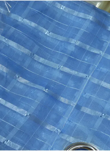 1 Piece 140x260cm Light Filtering Semi Transparent Polyester Fabric Drapes With 8 Silver Eyelets - Blue