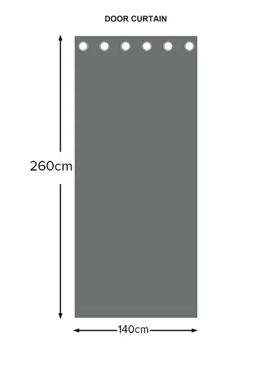 1 Piece 140x260cm Light Filtering Semi Transparent Polyester Fabric Drapes With 8 Silver Eyelets - Blue