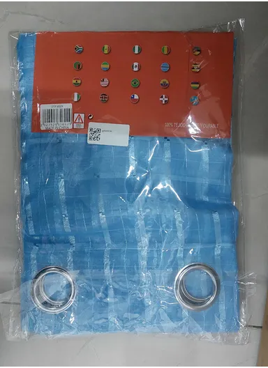 1 Piece 140x260cm Light Filtering Semi Transparent Polyester Fabric Drapes With 8 Silver Eyelets - Blue