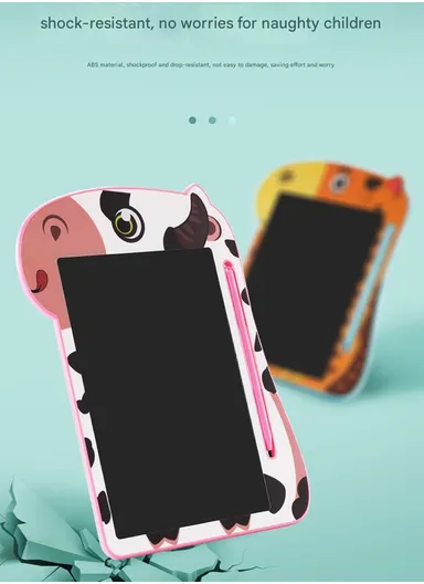 9-Inch LCD Writing Tablet For Kids Reusable Doodle Board With Pressure-Sensitive Technology - Pink