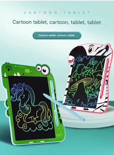 9-Inch LCD Writing Tablet For Kids Reusable Doodle Board With Pressure-Sensitive Technology - White