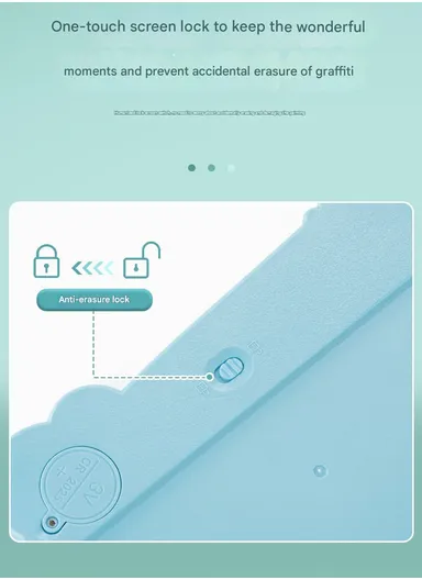 9-Inch LCD Writing Tablet For Kids Reusable Doodle Board With Pressure-Sensitive Technology - White