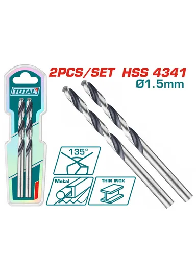 2 Pcs 1.5mm Drill Bits HSS 4341