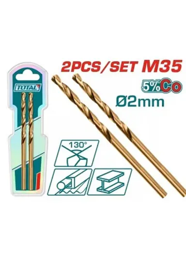 2Pcs 2mm High-Speed Steel Bits M35 HSS