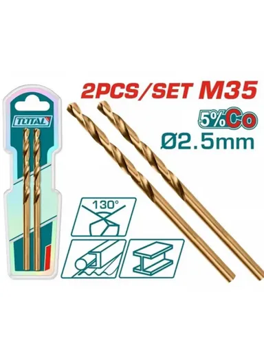 2Pcs 2.5mm High-Speed Steel Bits M35 HSS