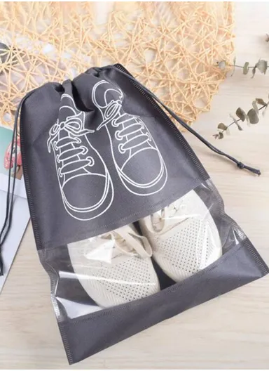 10-Pcs Travel Shoe Bags with Rope for Men &amp; Women Large Shoes Pouch Storage Packing Organizers (L45 x W32)cm - Pink