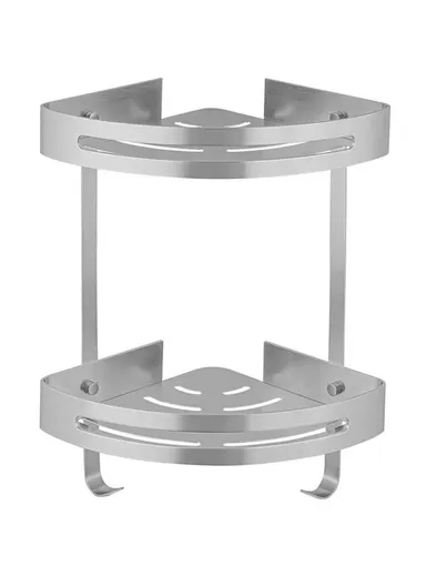 2-Layers Stainless Steel Corner Basket Multifunctional, Rust-Proof, &amp; Space-Saving Organizer for Bathroom &amp; Kitchen MK-S8158-2 (W24 x D7 x H31.5)cm