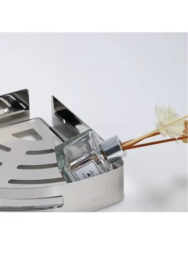 2-Layers Stainless Steel Corner Basket Multifunctional, Rust-Proof, &amp; Space-Saving Organizer for Bathroom &amp; Kitchen MK-S8158-2 (W24 x D7 x H31.5)cm