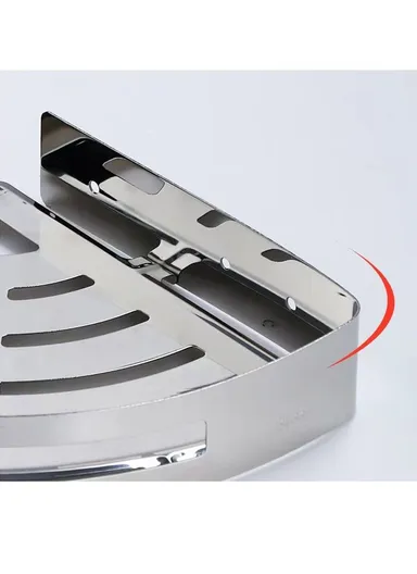 2-Layers Stainless Steel Corner Basket Multifunctional, Rust-Proof, &amp; Space-Saving Organizer for Bathroom &amp; Kitchen MK-S8158-2 (W24 x D7 x H31.5)cm