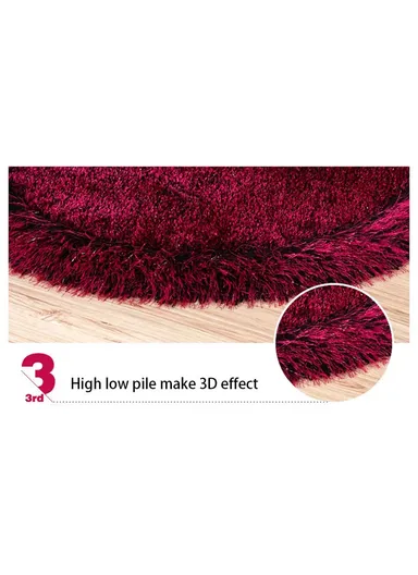 Non-Slip Soft &amp; Comfortable Polyester Carpet Heart Shape Machine Washable (L80 x W70)cm - Brown